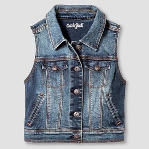 Cat and Jack girls denim vest NEW
